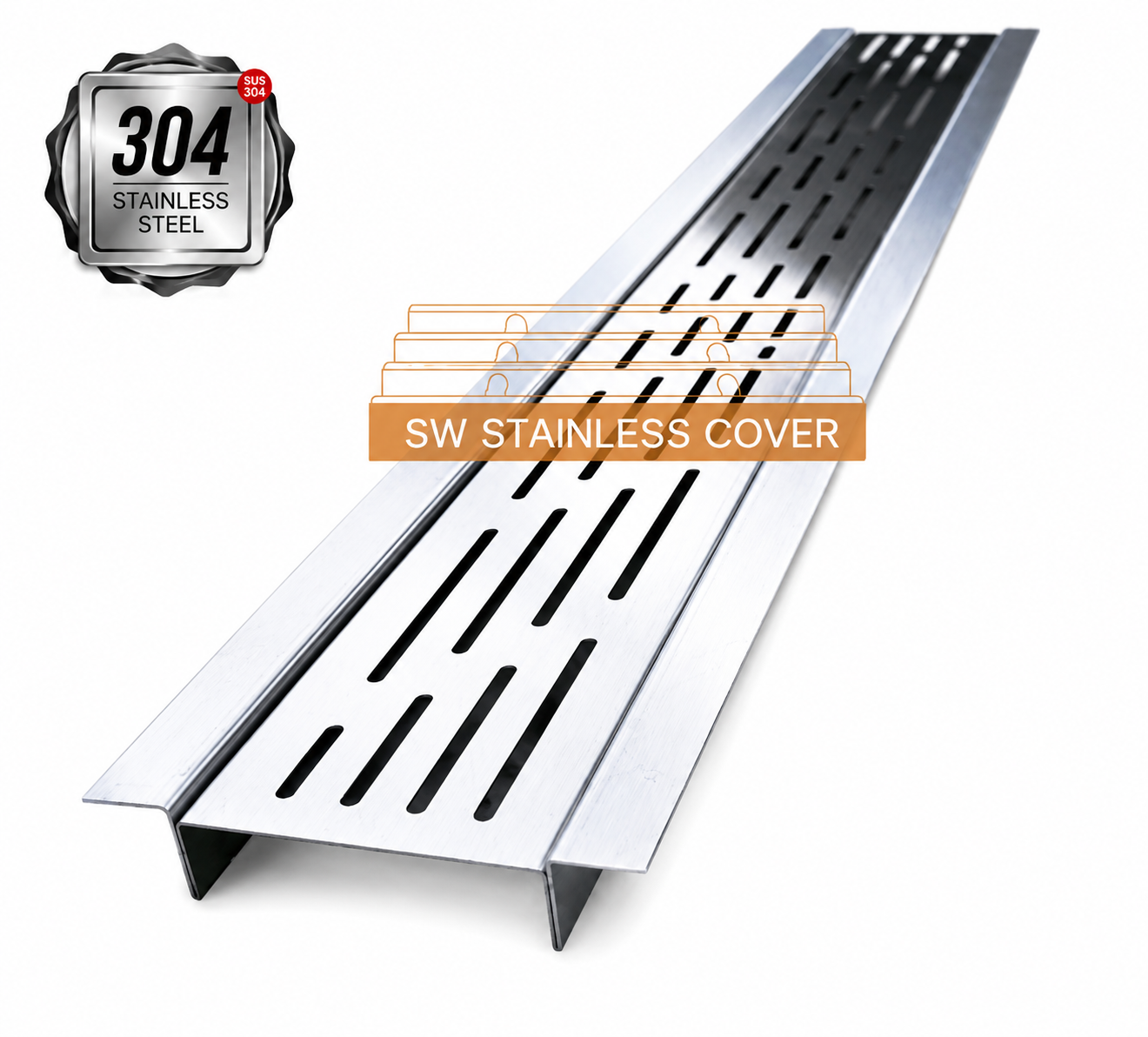 ฝาปิดรางระบายน้ำแบบมีปัก Stainless sus304/316L